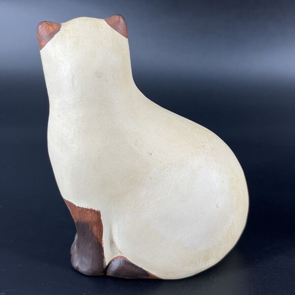 Vintage 1989 Artisans Cat Chalk Ware Figurines Folk Art Unique Designs Set 2 - Picture 12 of 16